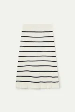 Black and white striped knit midi skirt COMPANIA FANTASTICA SS26 - Image 2