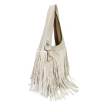 Fringe shoulder bag with cream-colored fringes LE PANDORINE SS26 - Image 2