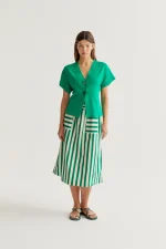 Green polka dot cardigan COMPANIA FANTASTICA SS26 - Image 4