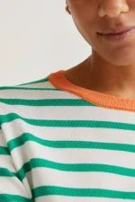 Knitted sweater with white and green striped print COMPANIA FANTASTICA SS26 - Image 4