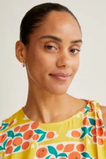 Citrus print midi dress COMPANIA FANTASTICA SS26 - Image 4