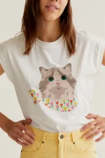 Kitten print t-shirt COMPANIA FANTASTICA SS26 - Image 4