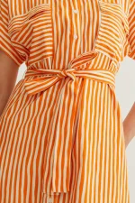 Lavagna Orange print midi dress COMPANIA FANTASTICA SS26 - Image 4