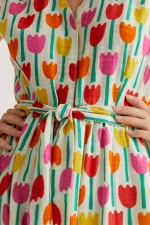 Tulip Print Long Dress COMPANIA FANTASTICA SS26 - Image 4