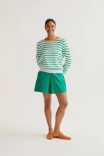Knitted sweater with white and green striped print COMPANIA FANTASTICA SS26 - Image 5