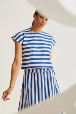 Bamboo Blue print midi skirt COMPANIA FANTASTICA SS26 - Image 5