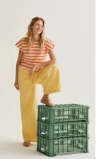 Yellow wide leg trousers COMPANIA FANTASTICA SS26 - Image 6