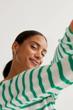 Knitted sweater with white and green striped print COMPANIA FANTASTICA SS26 - Image 6