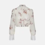 Εμπριμέ κροπ πουκάμισο με δαντέλα LYNNE SS26