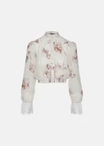 Printed cropped shirt with lace LYNNE SS26