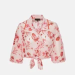 Κροπ εμπριμέ πουκάμισο με δέσιμο LYNNE SS26