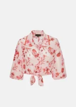 Κροπ εμπριμέ πουκάμισο με δέσιμο LYNNE SS26