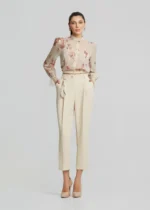 Printed cropped shirt with lace LYNNE SS26 - Image 2