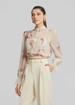 Printed cropped shirt with lace LYNNE SS26 - Image 3