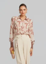 Printed shirt with contrasting cuffs LYNNE SS26 - Image 3