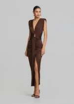 Maxi dress with ruffles in satin look LYNNE SS26 - Image 4