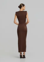 Maxi dress with ruffles in satin look LYNNE SS26 - Image 6