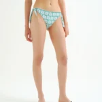 Σλιπ μπικίνι με δέσιμο και τύπωμα Olive Flower Green COMPANIA FANTASTICA SS26
