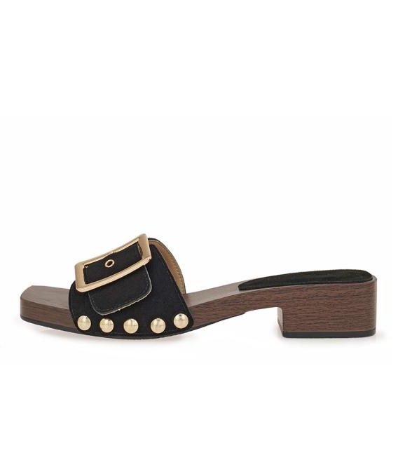 1 ΓΥΝΑΙΚΕΙΟ CLOGS ΜΑΥΡΟ ΚΑΣΤΟΡΙ SEVEN SS26 - Image 1