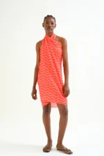 Σαρόνγκ με στάμπα Wave Red & Pink COMPANIA FANTASTICA SS26