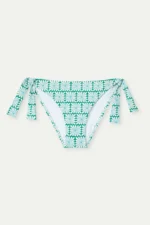 Σλιπ μπικίνι με δέσιμο και τύπωμα Olive Flower Green COMPANIA FANTASTICA SS26 - Image 2