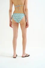 Σλιπ μπικίνι με δέσιμο και τύπωμα Olive Flower Green COMPANIA FANTASTICA SS26 - Image 3