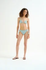 Σλιπ μπικίνι με δέσιμο και τύπωμα Olive Flower Green COMPANIA FANTASTICA SS26 - Image 5
