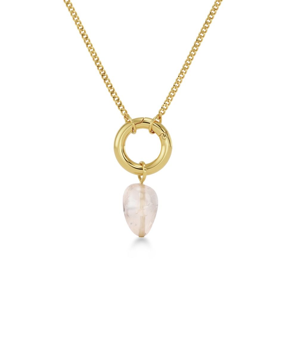 1 Beach Crystal Necklace Gold/Light Pink EDBLAD SS26 - Image 1