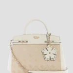White logo melinda triple compartment satchel bag GUESS SS26