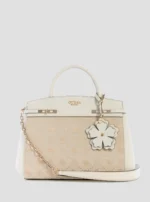 White logo melinda triple compartment satchel bag GUESS SS26
