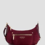 Κόκκινη μίνι τσάντα χιαστί Marsha από σουέτ GUESS SS26