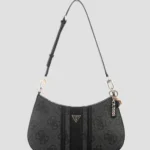 Black logo noelle ii top zip shoulder bag GUESS SS26