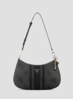 Black logo noelle ii top zip shoulder bag GUESS SS26