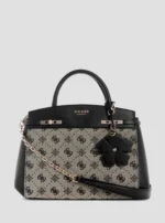 Black logo melinda triple compartment satchel bag GUESS SS26