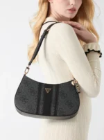 Black logo noelle ii top zip shoulder bag GUESS SS26 - Image 2