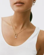 Beach Crystal Necklace Gold/Light Pink EDBLAD SS26 - Image 3
