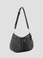 Black logo noelle ii top zip shoulder bag GUESS SS26 - Image 3