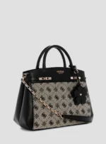 Black logo melinda triple compartment satchel bag GUESS SS26 - Image 3