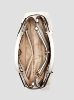 White logo melinda triple compartment satchel bag GUESS SS26 - Image 4