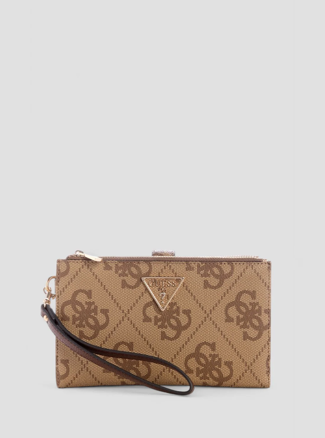 1 Brown logo laurel double zip organiser GUESS SS26 - Image 1