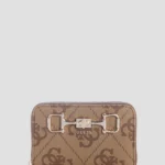 Brown logo janie medium zip around wallet GUESS SS26