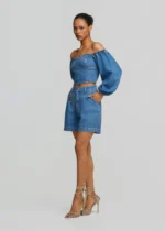 Denim shorts with pleats LYNNE SS26 - Image 2