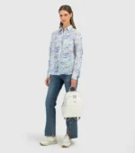 CORALINE BACKPACK WITH GLOSSY FINISH AND GRAY AXEL SS26 - Image 2