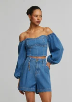 Denim shorts with pleats LYNNE SS26 - Image 3