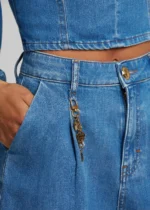 Denim shorts with pleats LYNNE SS26 - Image 4