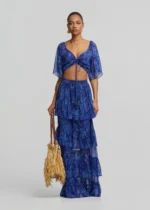 Εμπριμέ butterfly τοπ με σούρες LYNNE SS26 - Image 3