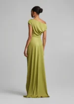 Ντραπέ off shoulder φόρεμα σε σατέν όψη LYNNE SS26 - Image 5