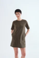 Σκούρο πράσινο φόρεμα από κοτλέ COMPANIA FANTASTICA FW26-27