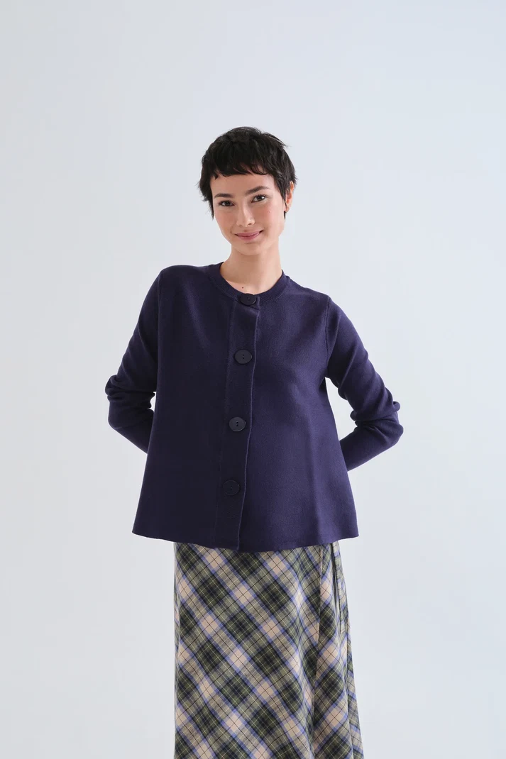 1 Basic navy blue cardigan COMPANIA FANTASTICA FW26-27 - Image 1
