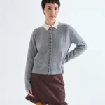 Light grey cardigan with black buttons COMPANIA FANTASTICA FW26-27
